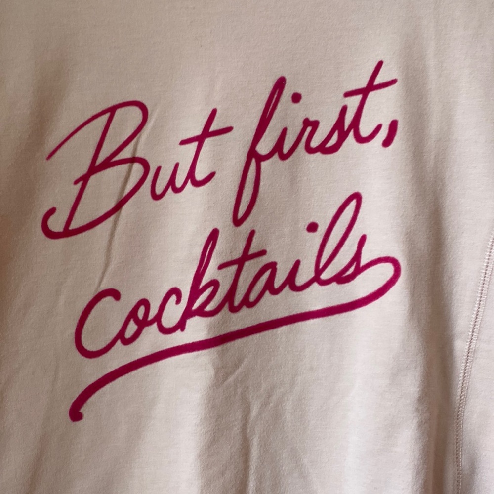 🎉HP👉NWT WILDFOX XS Statement crewneck Sweatshirt. “But first, Cocktails” - Picture 6 of 13